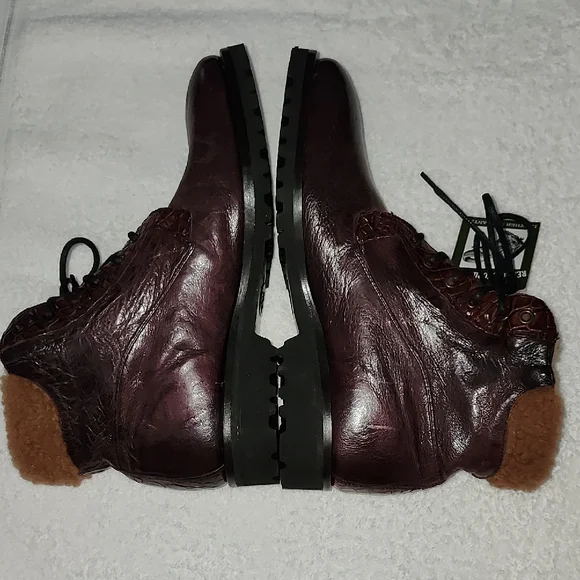NEW - CALZOLERIA TOSCANA Buffalo Calfskin & Gator Skin 4060 Brick